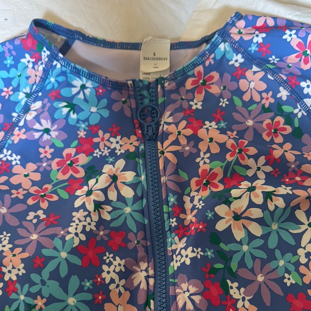 Amazon Essentials Blue and Pink Rashguard Swimwear